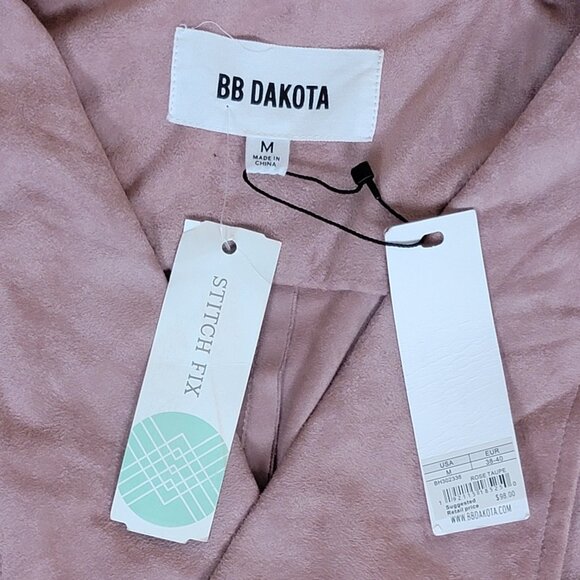 NWT BB Dakota Stitch Fix Freda Faux Suede Jacket Blush - M - Picture 8 of 10